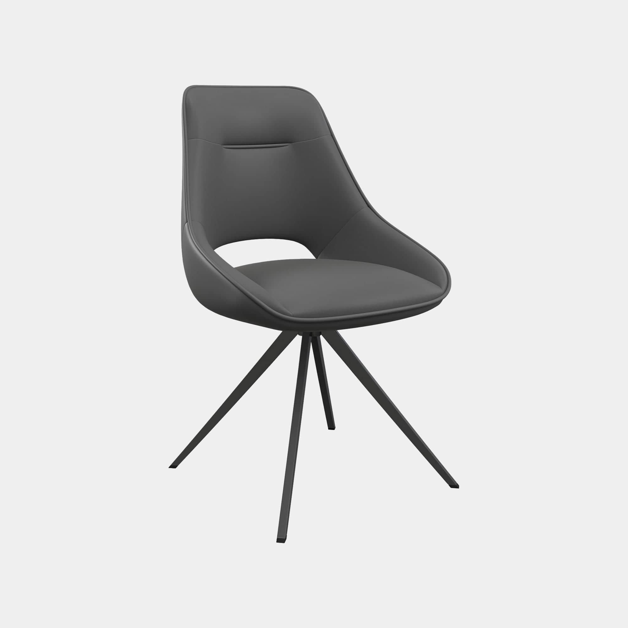 Matera - Swivel Dining Chair In PU Grey