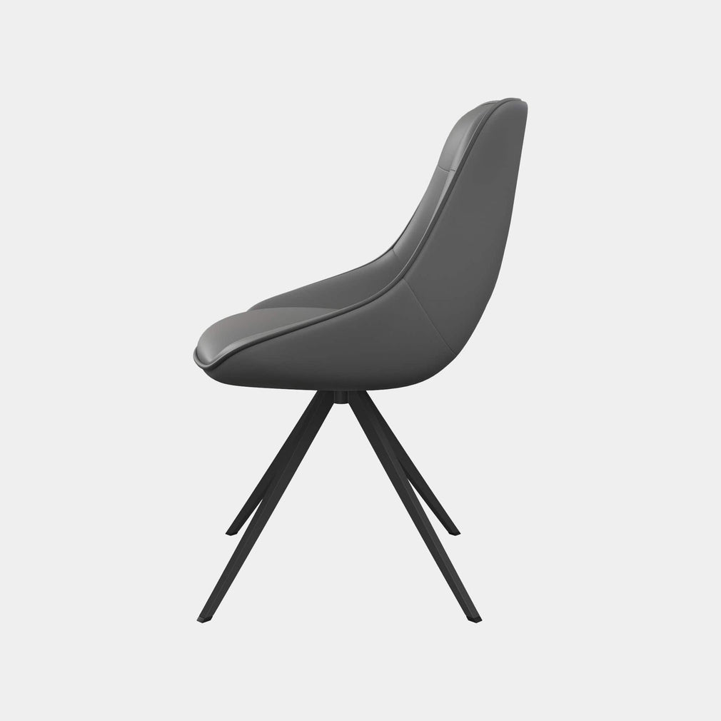 Matera - Swivel Dining Chair In PU Grey
