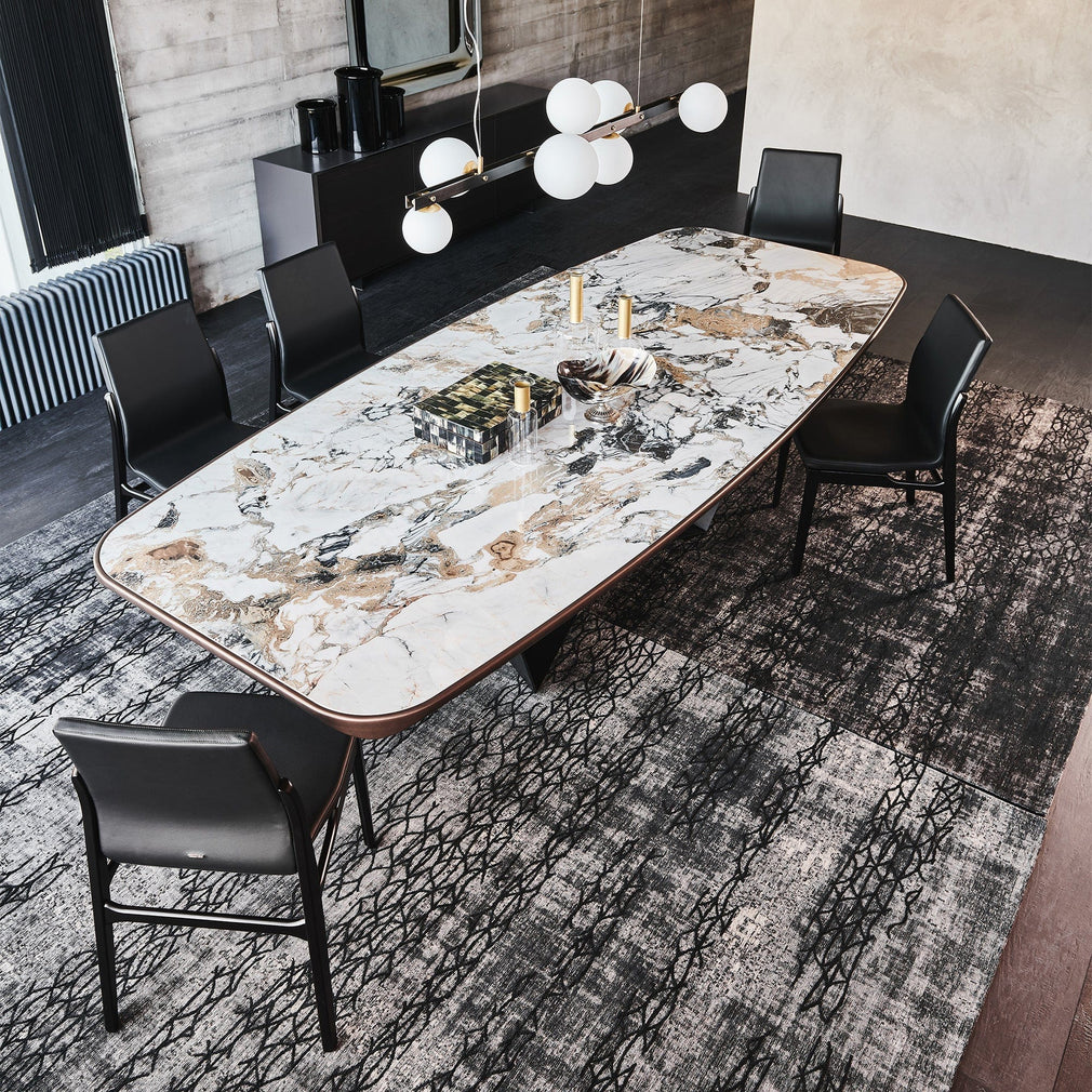 200cm x 120cm Table Brushed Bronze Rounded Profile With Graphite GFM69 Base