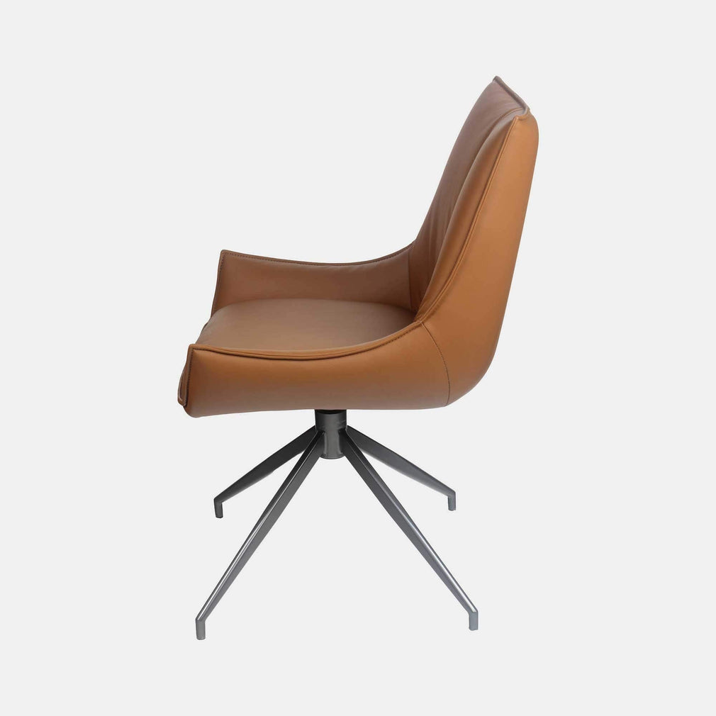 Torres - Swivel Dining Chair In PU Tan