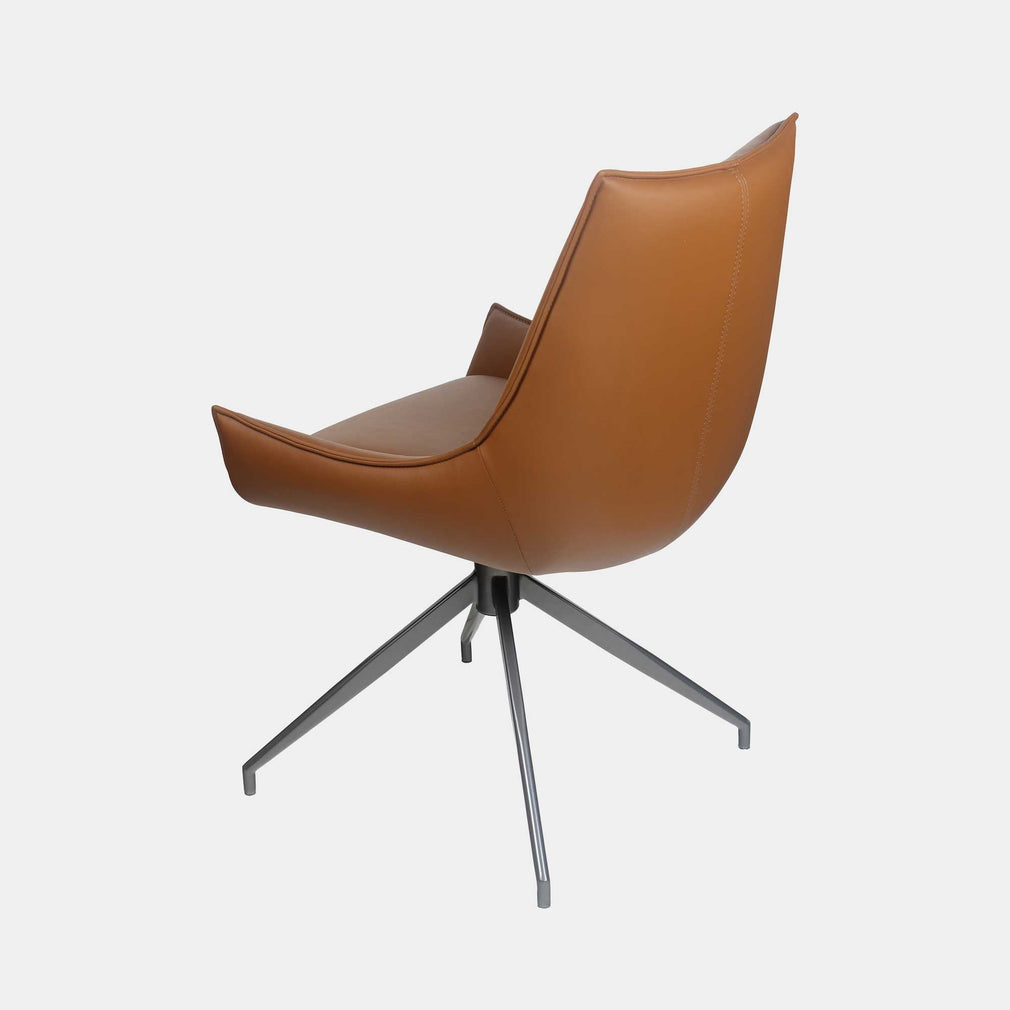 Torres - Swivel Dining Chair In PU Tan
