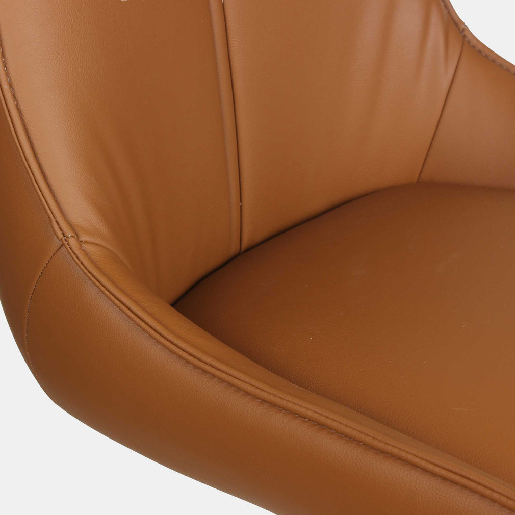 Torres - Swivel Dining Chair In PU Tan