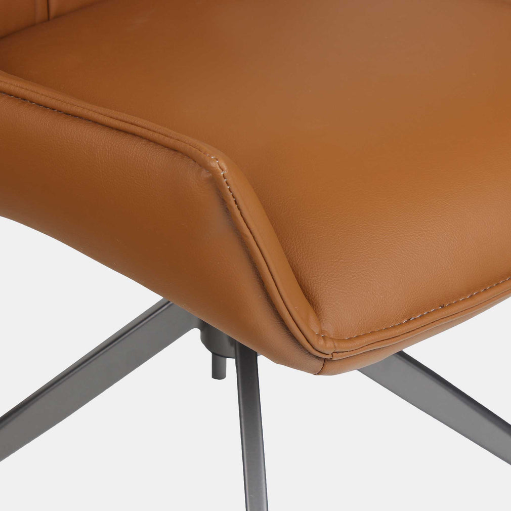 Torres - Swivel Dining Chair In PU Tan