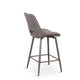 Bar Stool In Dark Grey PU With Grey Powder Coated Legs