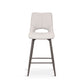 Bar Stool In Light Grey PU With Grey Powder Coated Legs