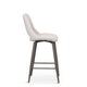 Bar Stool In Light Grey PU With Grey Powder Coated Legs