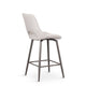 Bar Stool In Light Grey PU With Grey Powder Coated Legs
