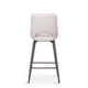 Bar Stool In Light Grey PU With Grey Powder Coated Legs