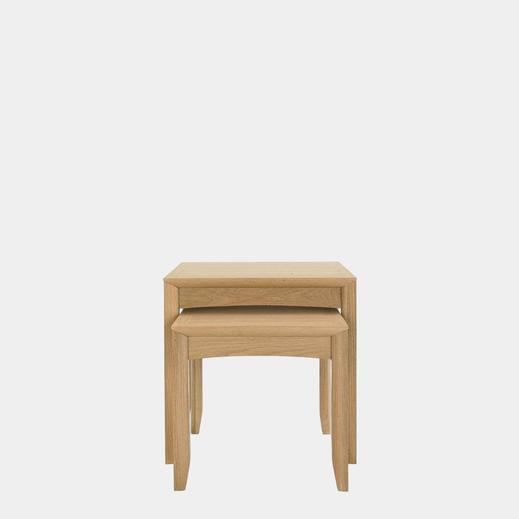 Nest Of Lamp Tables With Oak Finish (Assembly Required)