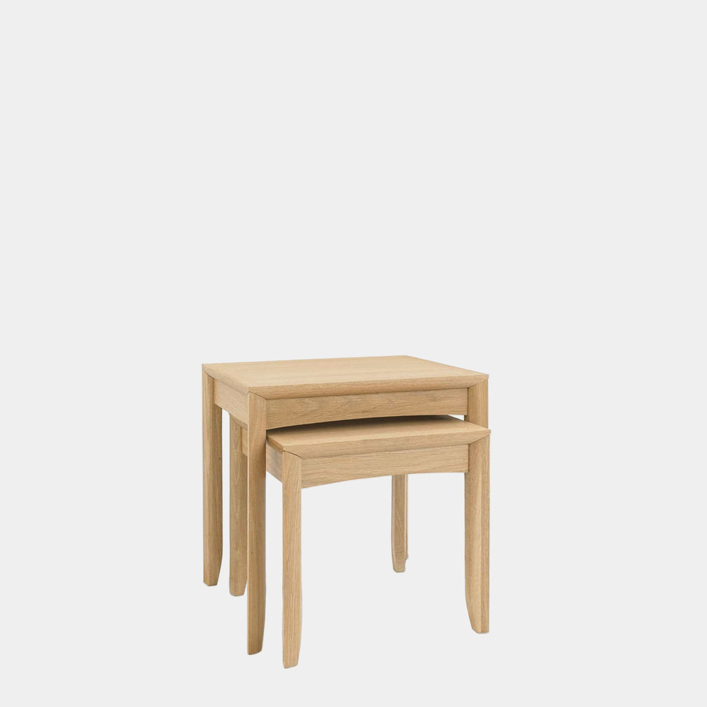 Nest Of Lamp Tables With Oak Finish (Assembly Required)