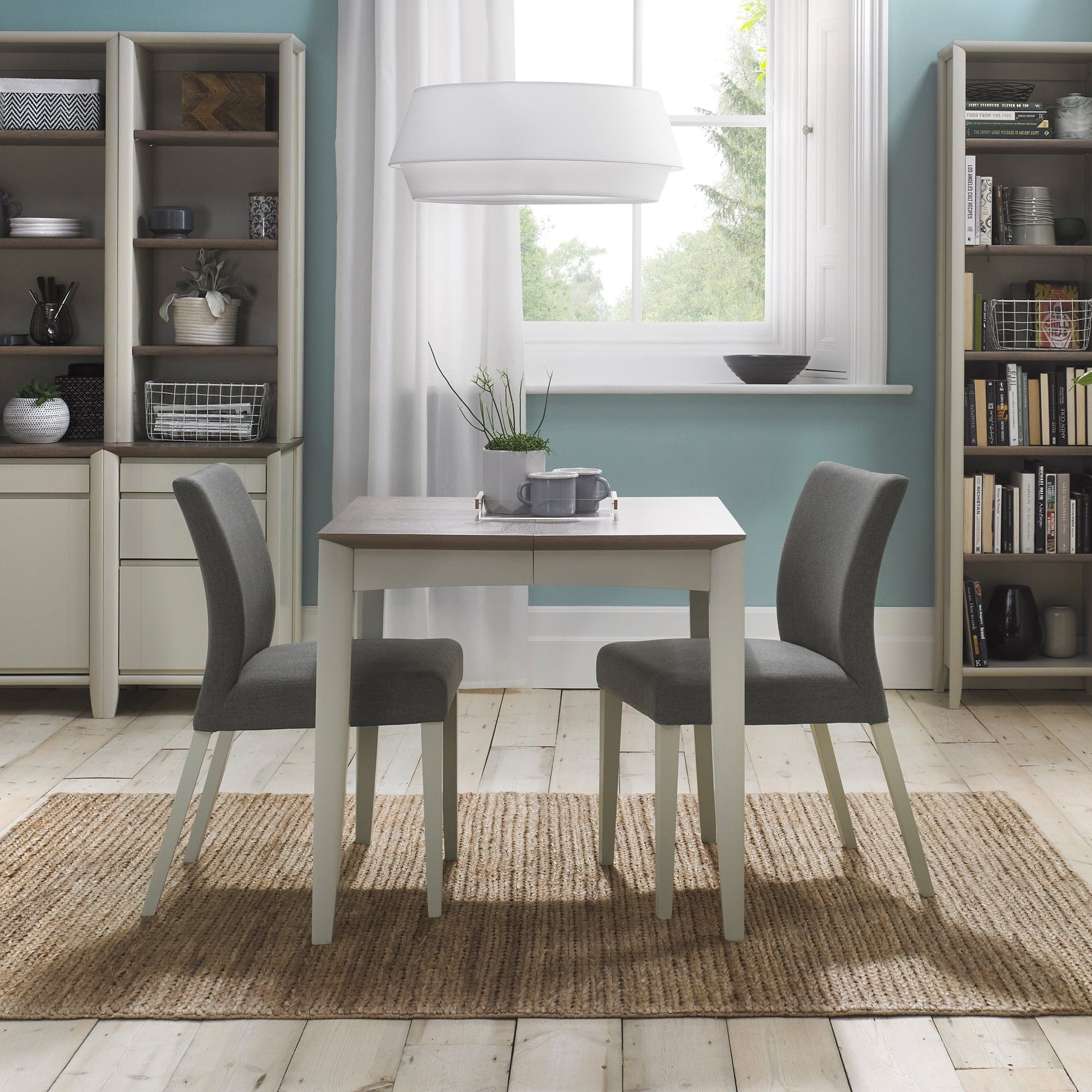 Narrow Bookcase In Grey Washed Oak With Soft Grey Finish (Assembly Required)