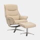 Manitoba - Swivel Recliner Chair & Stool, Leather Cafe Latte