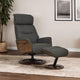 Ontario - Swivel Recliner Chair & Stool In Charcoal Leather