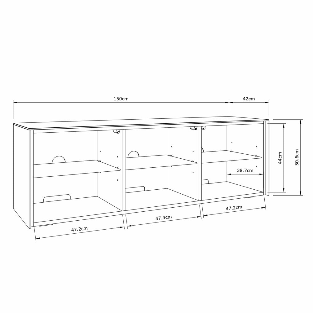 Paragon - 150CM TV Unit In White Gloss