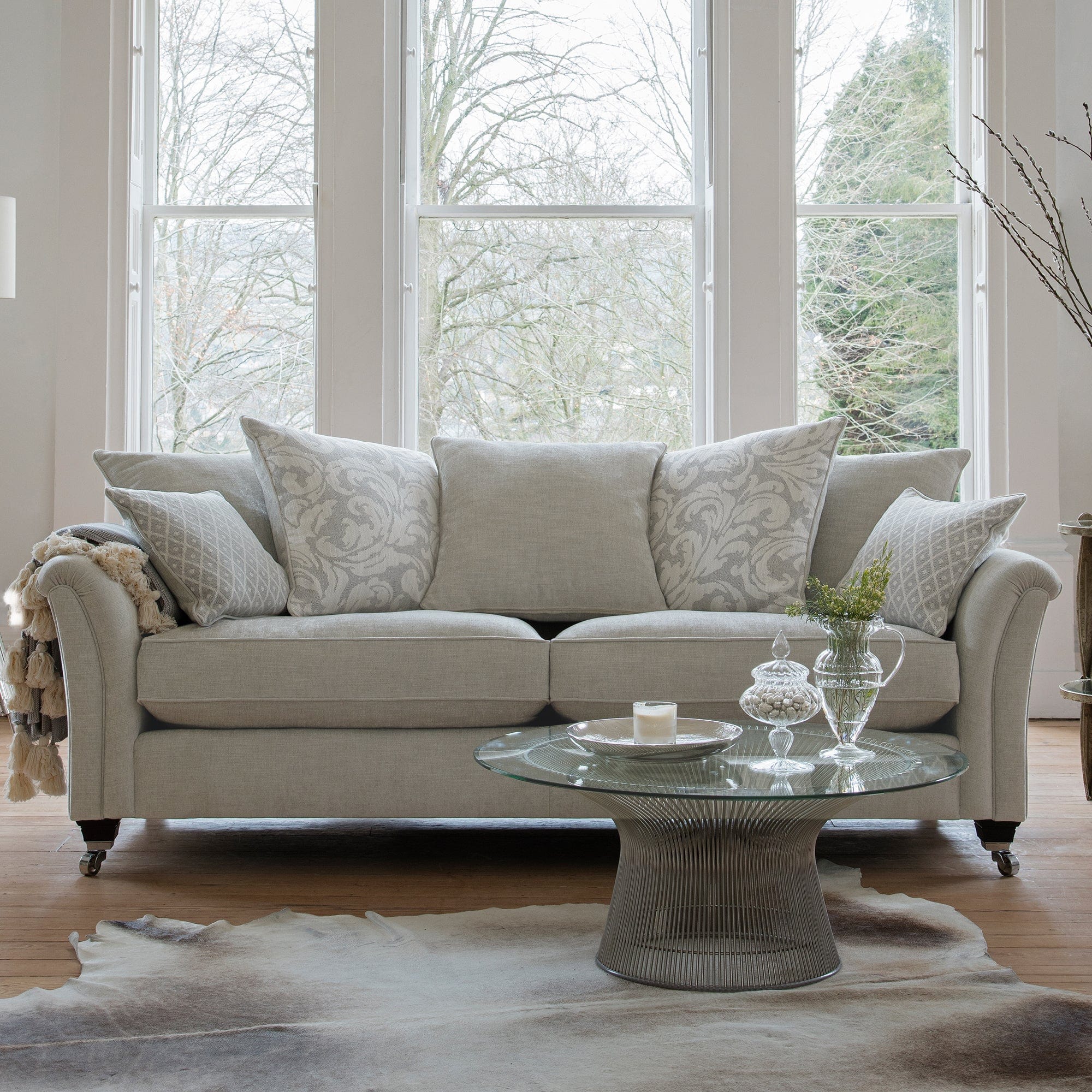 Parker Knoll Devonshire - Formal Back 2 Seat Sofa In Grade A Fabric