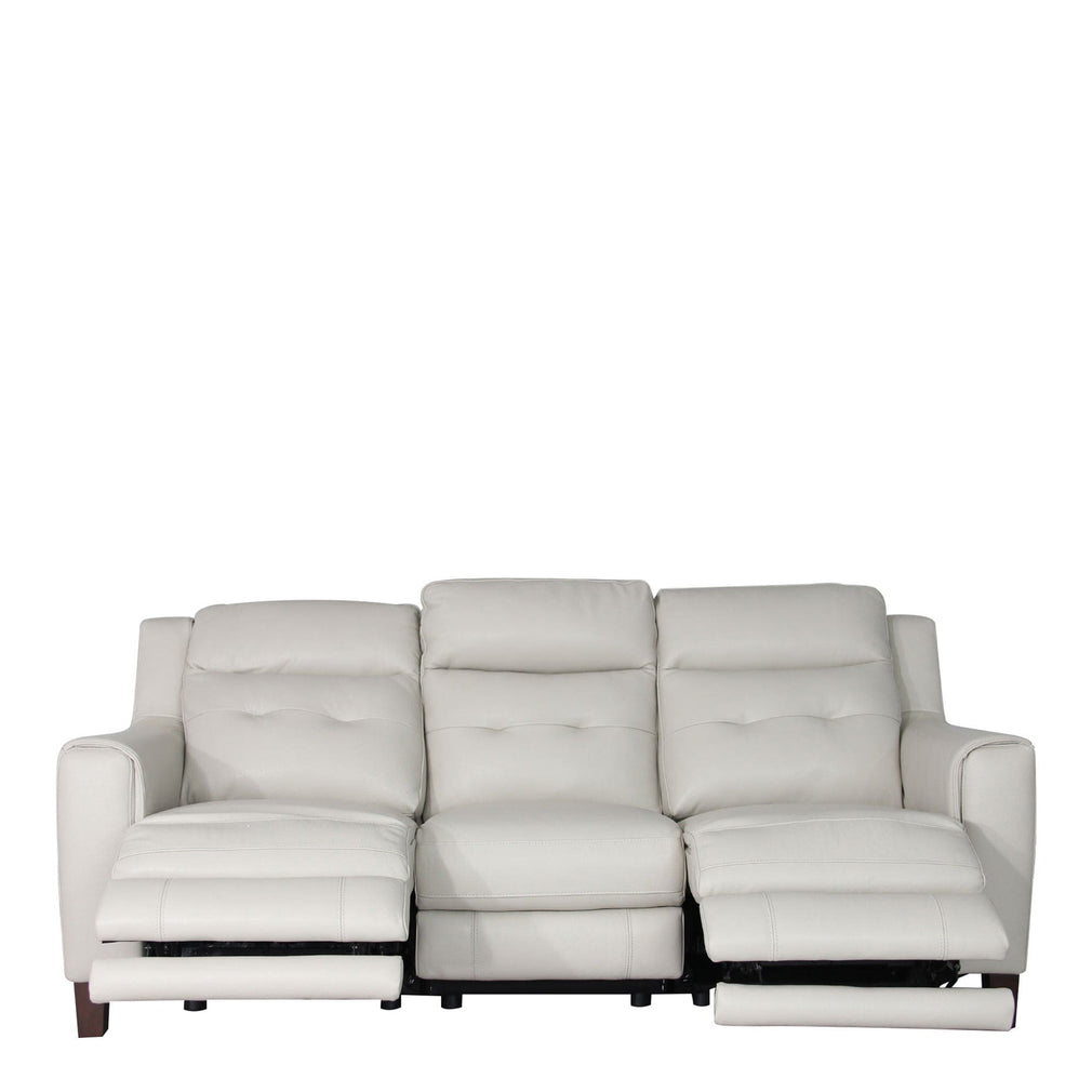 3 Seat Sofa With Power Recliners (New) In Leather Cat 15 H/Split HS5376 Stone