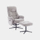 Alberta - Swivel Recliner Chair & Stool In Fabric Cloud, Black Base