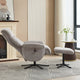 Alberta - Swivel Recliner Chair & Stool In Fabric Cloud, Black Base