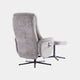 Alberta - Swivel Recliner Chair & Stool In Fabric Cloud, Black Base
