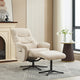 Alberta - Swivel Recliner Chair & Stool In Fabric Barley, Black Base