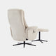 Alberta - Swivel Recliner Chair & Stool In Fabric Barley, Black Base