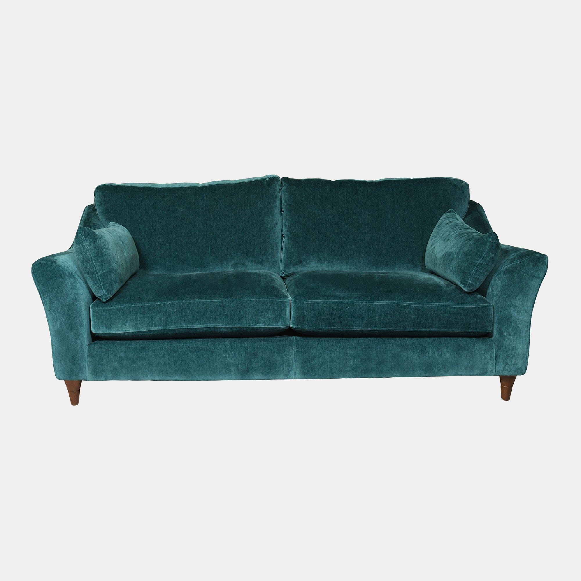 Oscar - 3 Seat Sofa In Fabric Manhattan Kingfisher With Burnished Feet