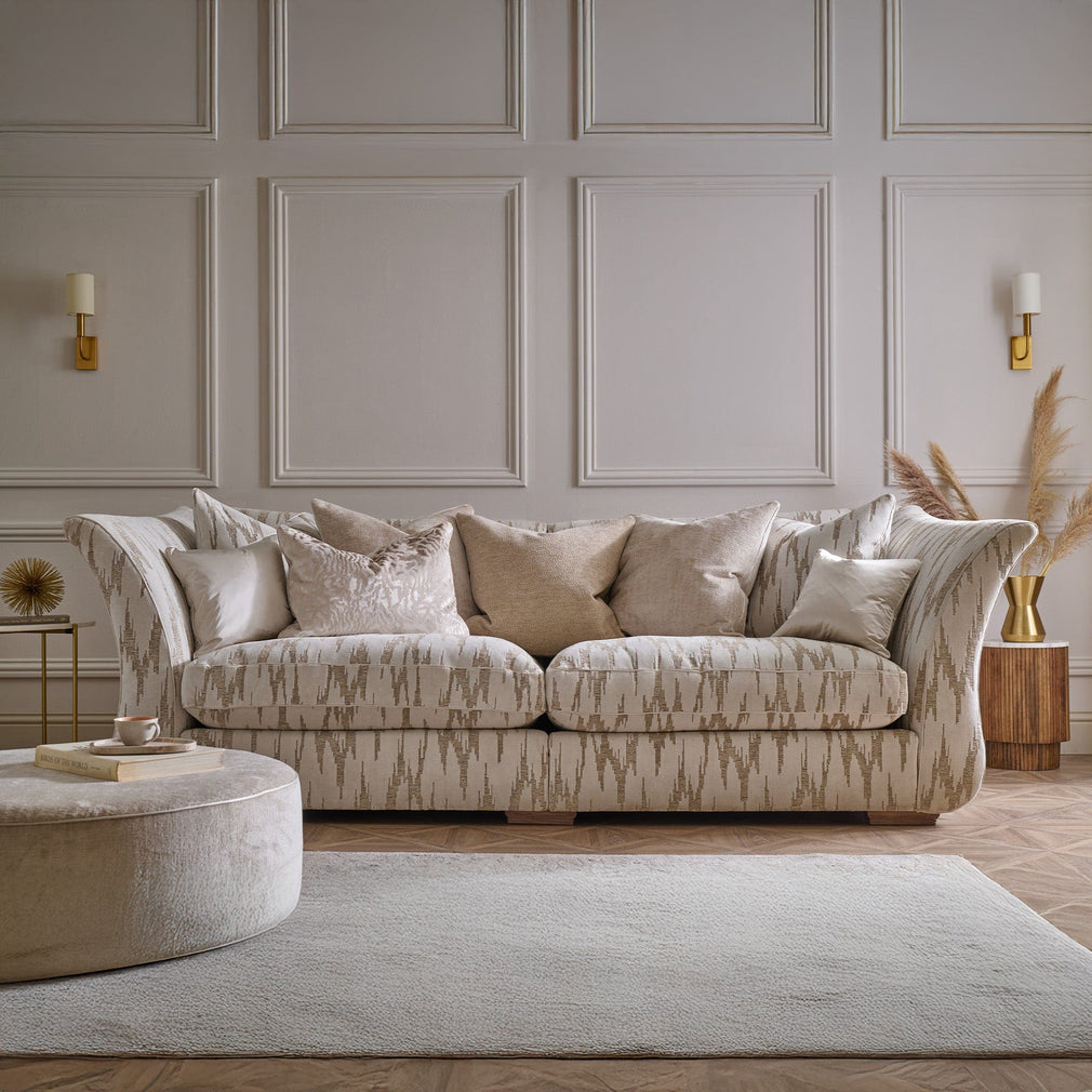 Araminta - Loveseat Pillow Back (Fibre Interior) In Fabric Rodin Combo