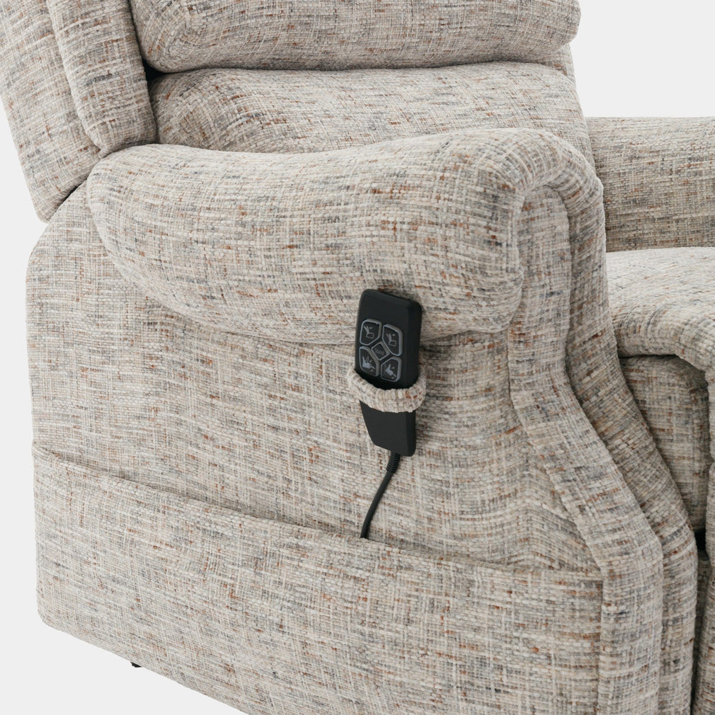 Bude - Dual Motor Rise & Recline Chair In Fabric Frost