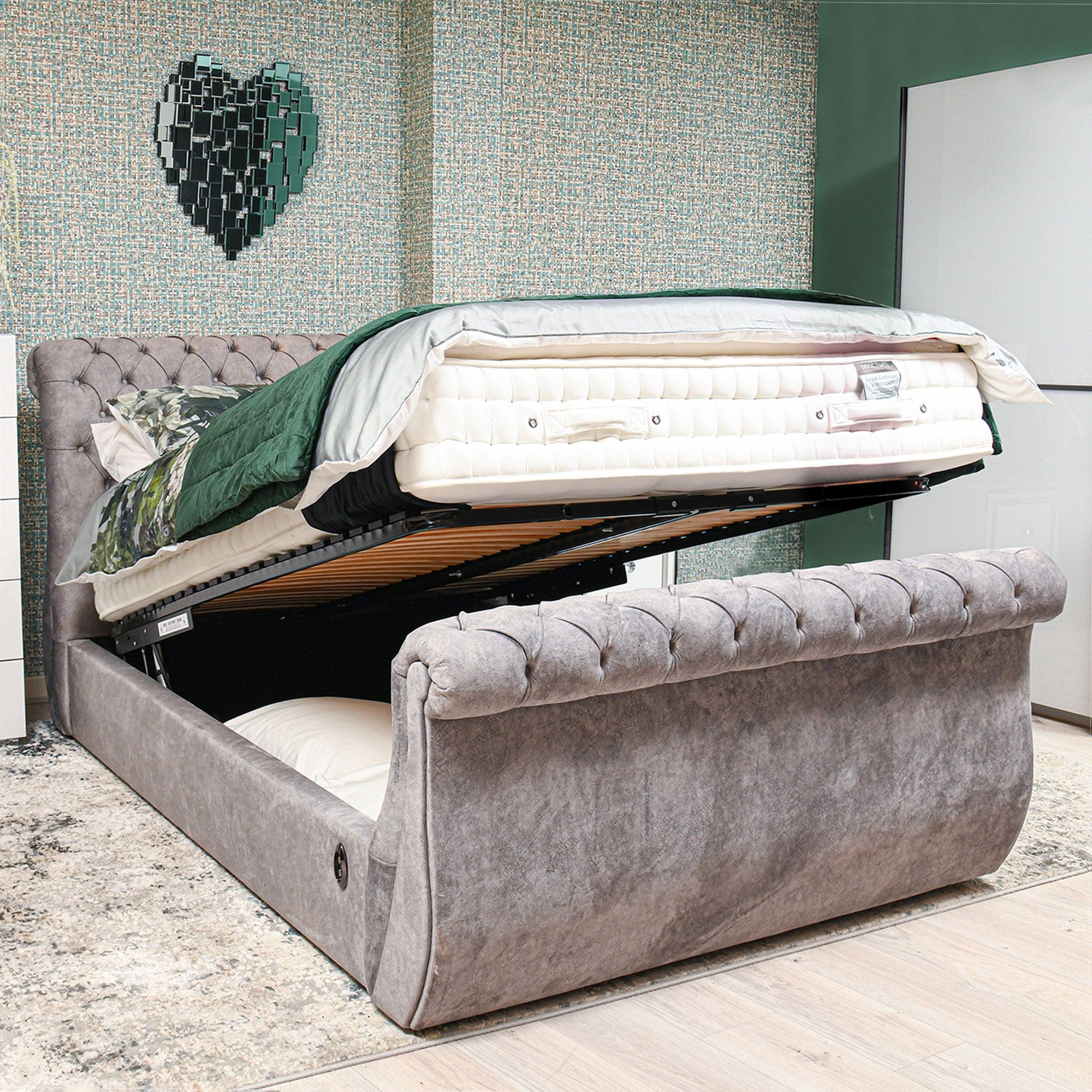 Cordelia - Bed Frame Static Double (135cm) In Standard Fabric