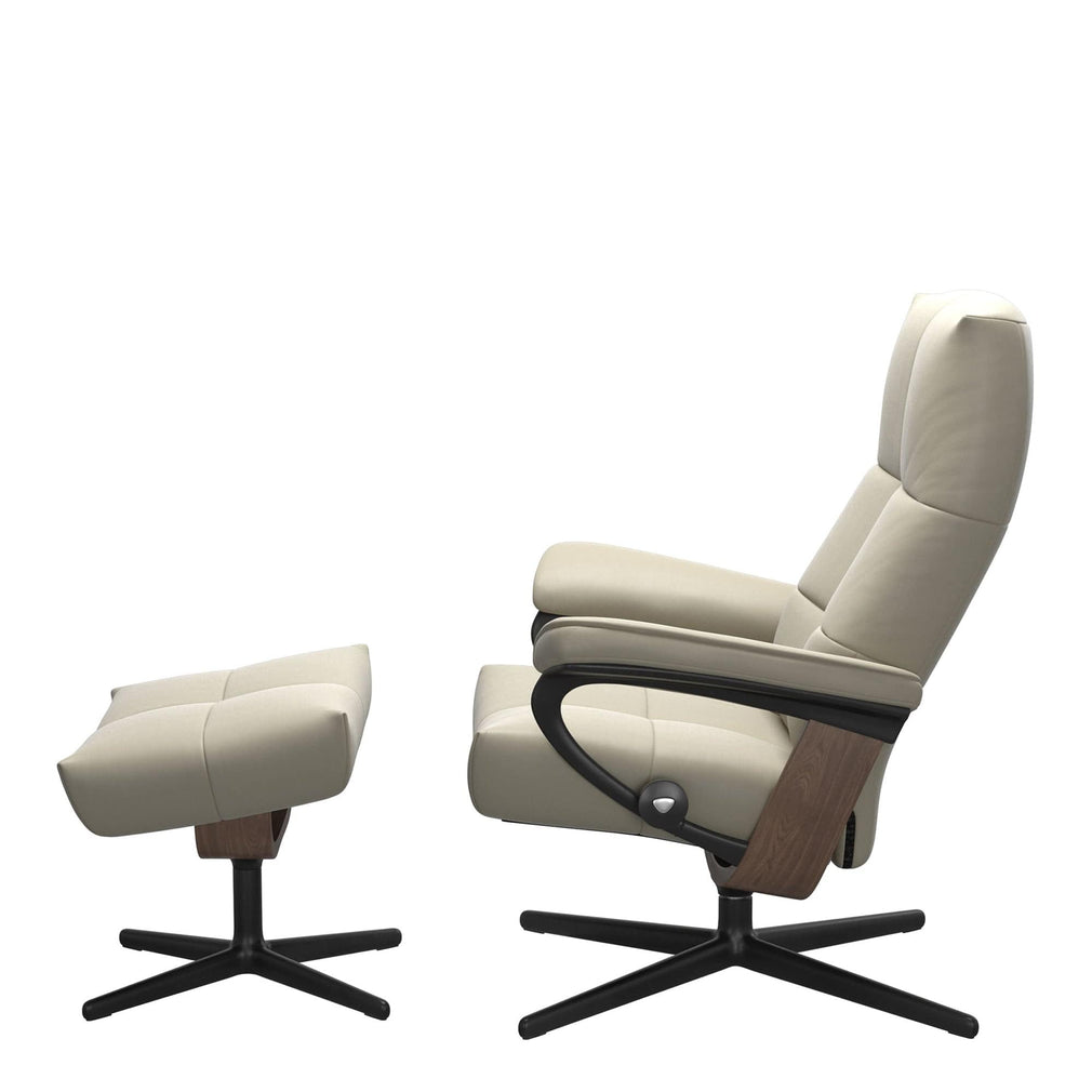 Stressless David - Chair & Footstool With Cross Base, Leather