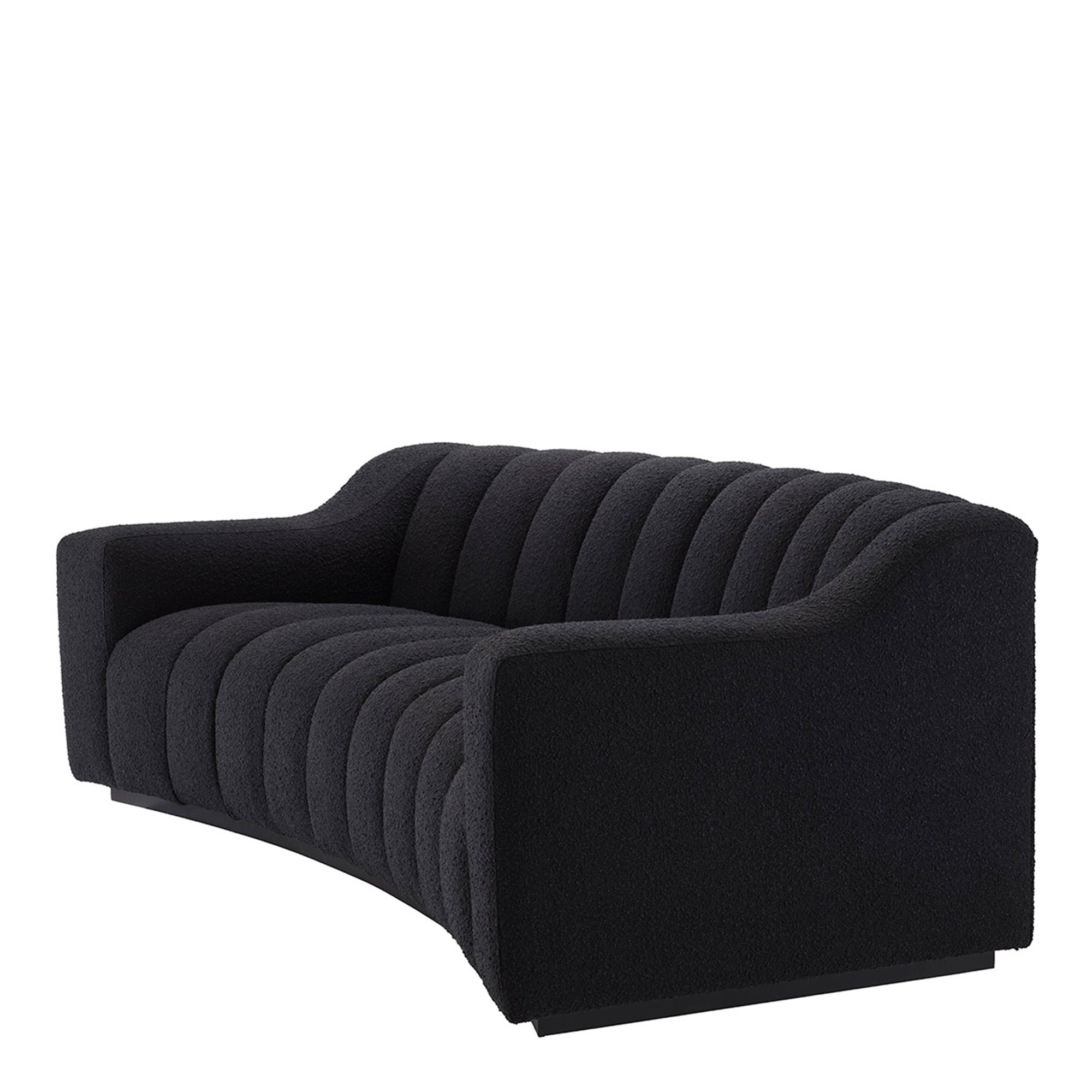 Small Sofa In Fabric Boucle Black