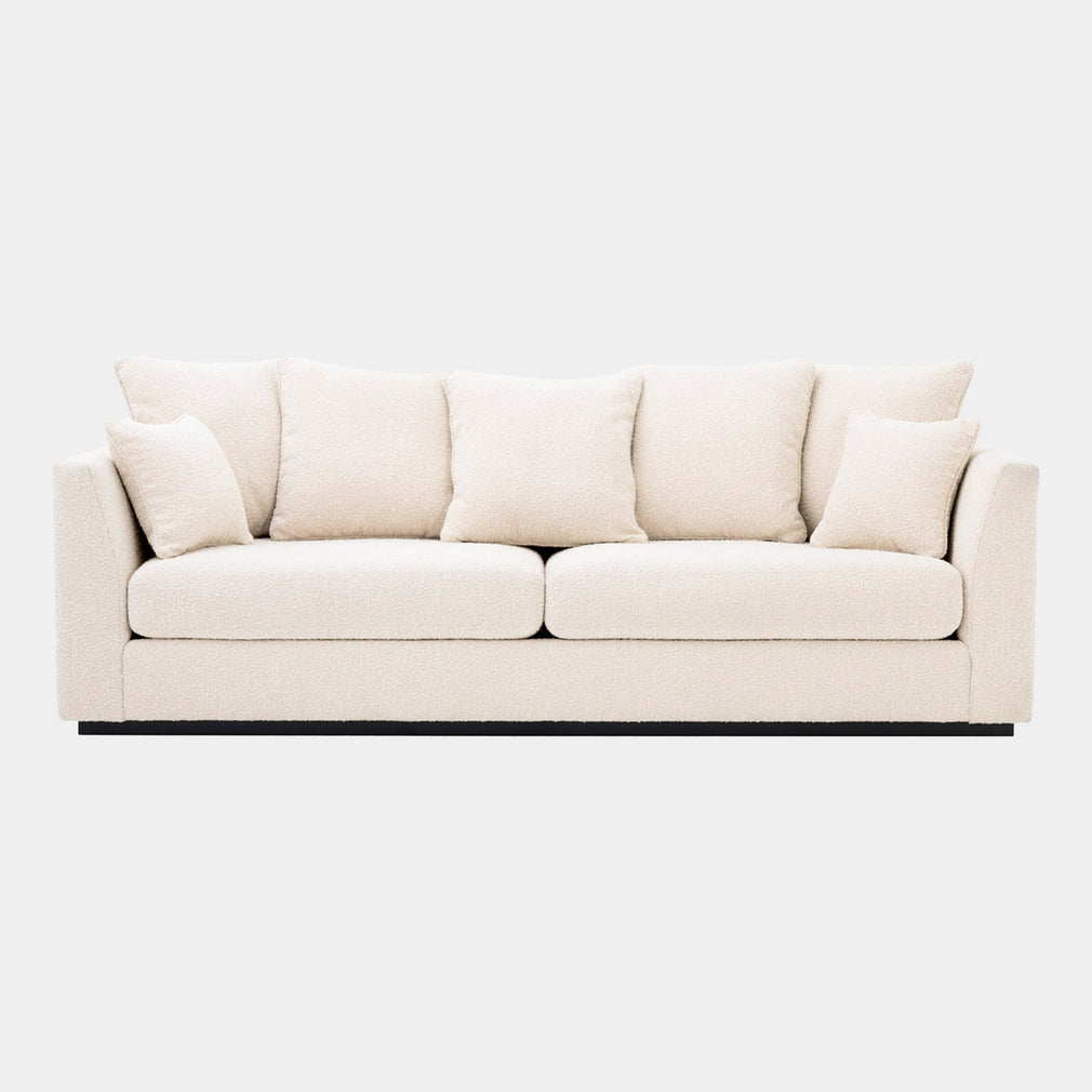 Sofa In Boucle Cream With Black Frame