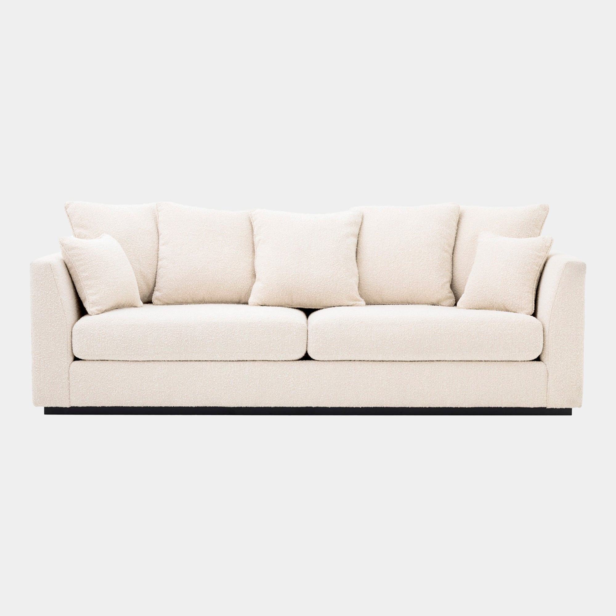 Sofa In Boucle Cream With Black Frame