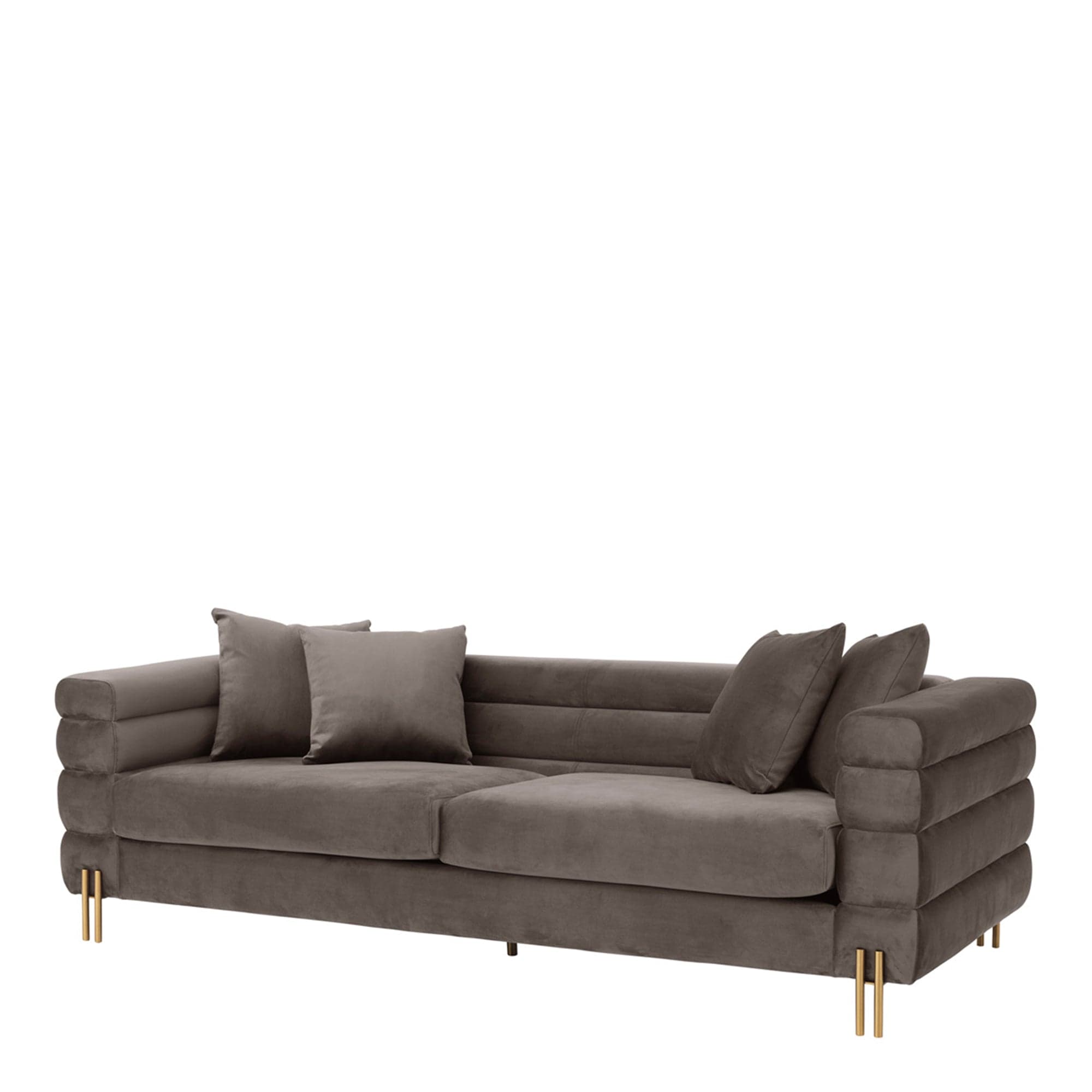 Large Sofa In Fabric Savona Grey Velvet