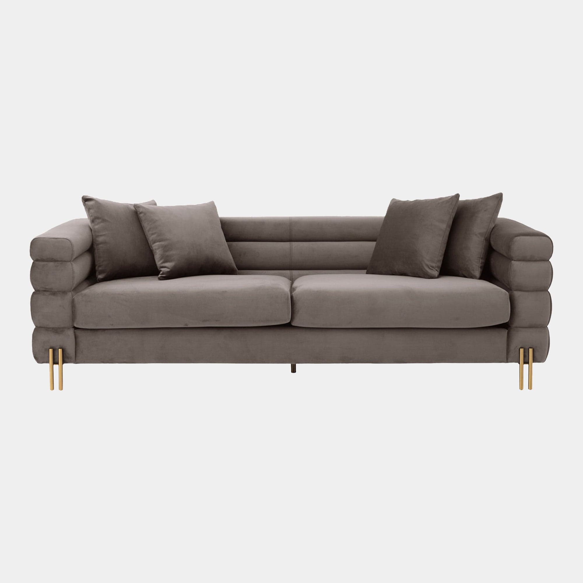 Eichholtz York - Large Sofa In Fabric Savona Grey Velvet