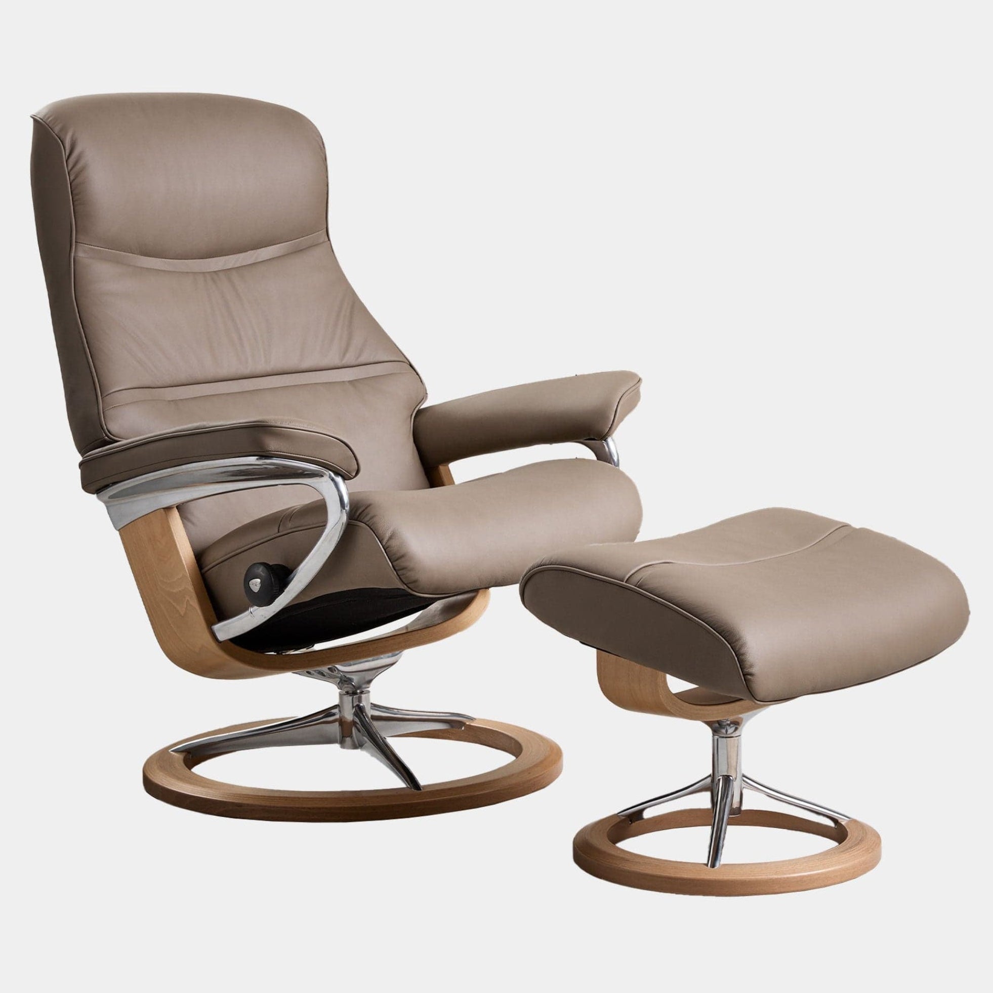 Stressless Philip - Chair & Stool With Signature Base, Leather