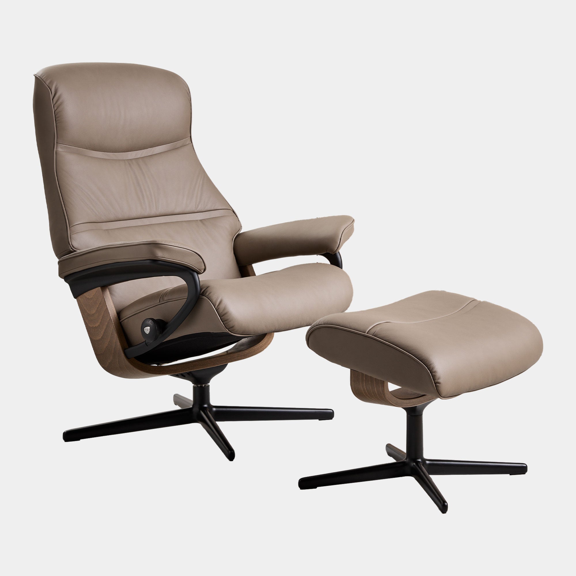 Philip - Medium Chair w/Footstool With Cross Base In Velaro Leather