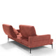 2 Seat Sofa With Adjustable Backrest In Microfibre