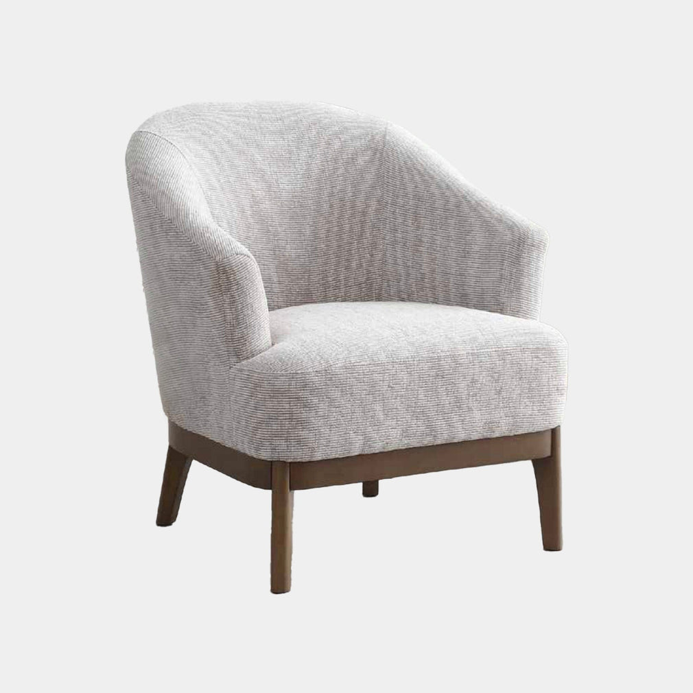 Jess - Tub Chair In Fabric Leto Natural Woven Chenille