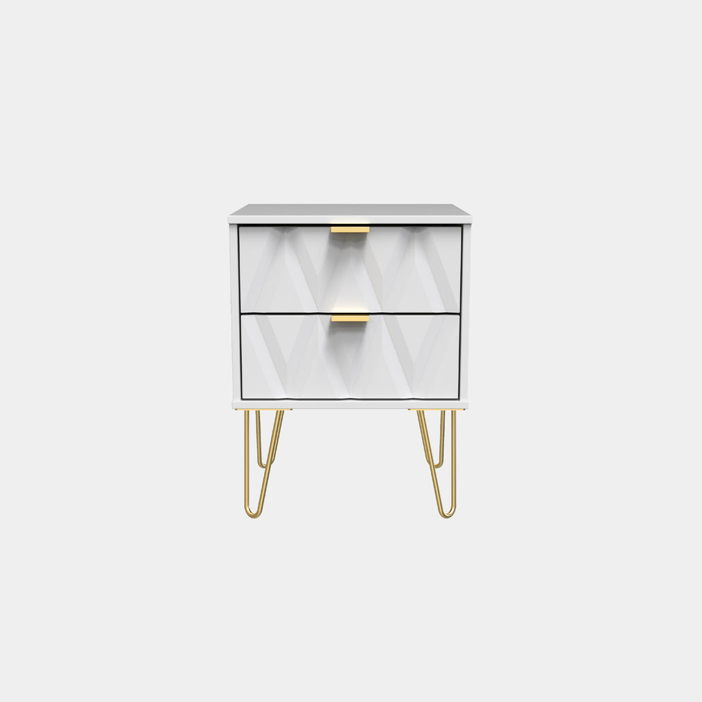 2 Drawer Bedside MM/MM Mushroom Front + Base