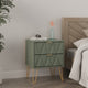 2 Drawer Bedside MM/MM Mushroom Front + Base