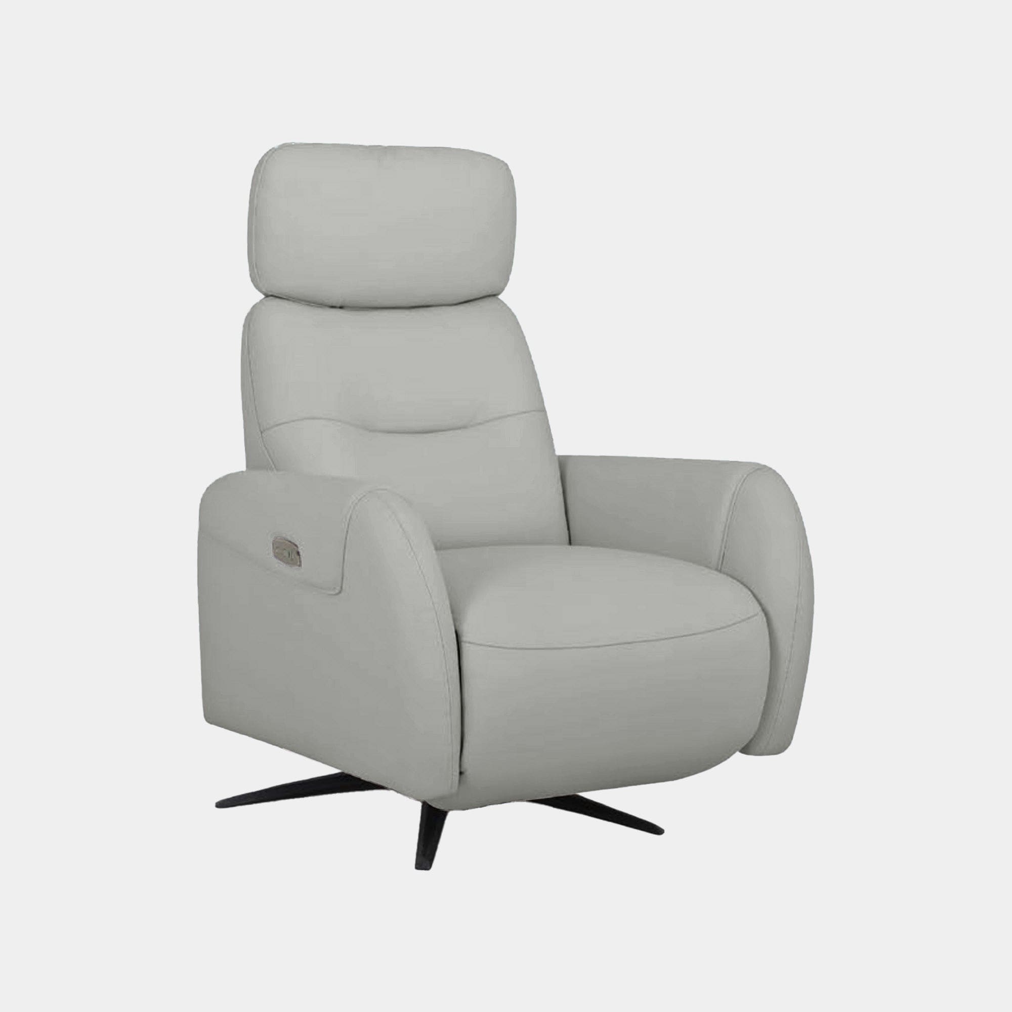 Push Back Accent Chair In Leather Cat 20 Split NWS 516E Light Grey