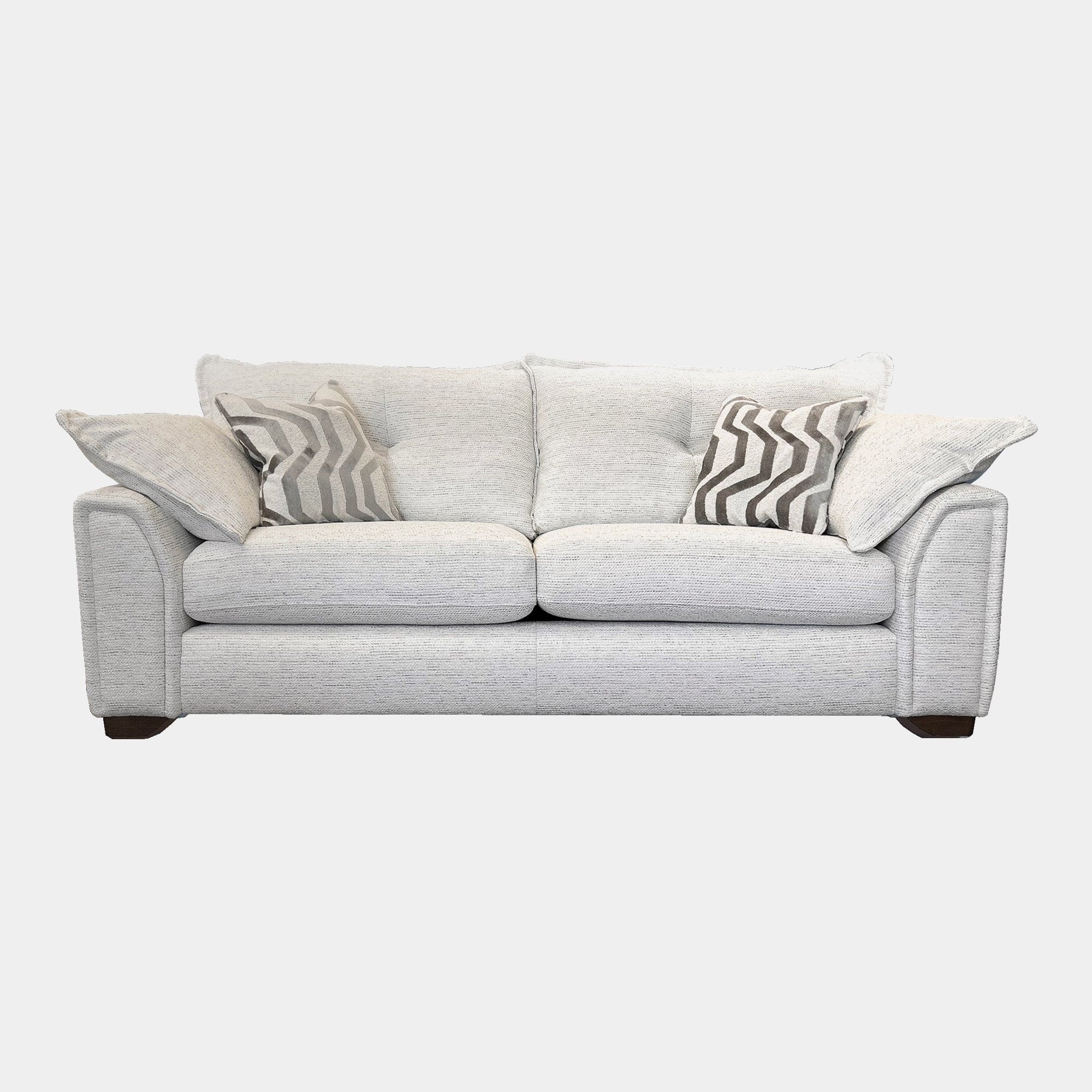 2 Seat Sofa In Fabric Avana Cream, x2 Scatters In Redoma Stone, Smoke Wood Foot