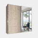 Lauderdale - Mirrored Wardrobe 150cm Sliding 2 Door, RH Mirror Door, 4 Panel Fronts