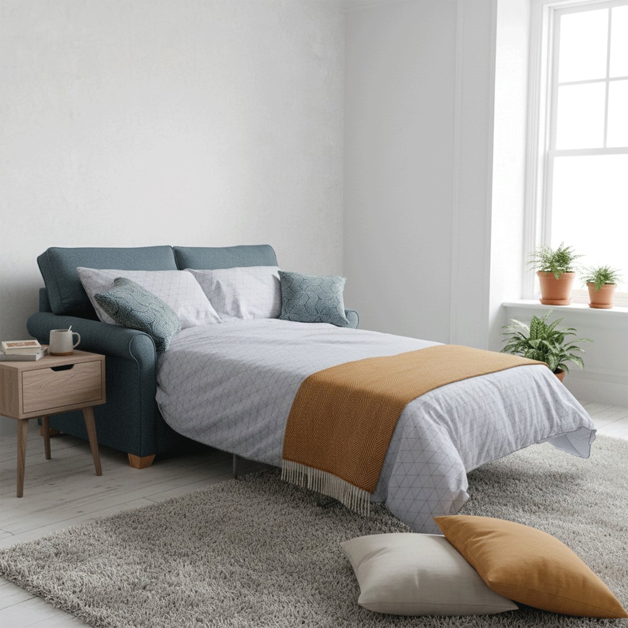 2 Seat Sofabed With Comfort Sprung Mattress In Fabric Grade SE