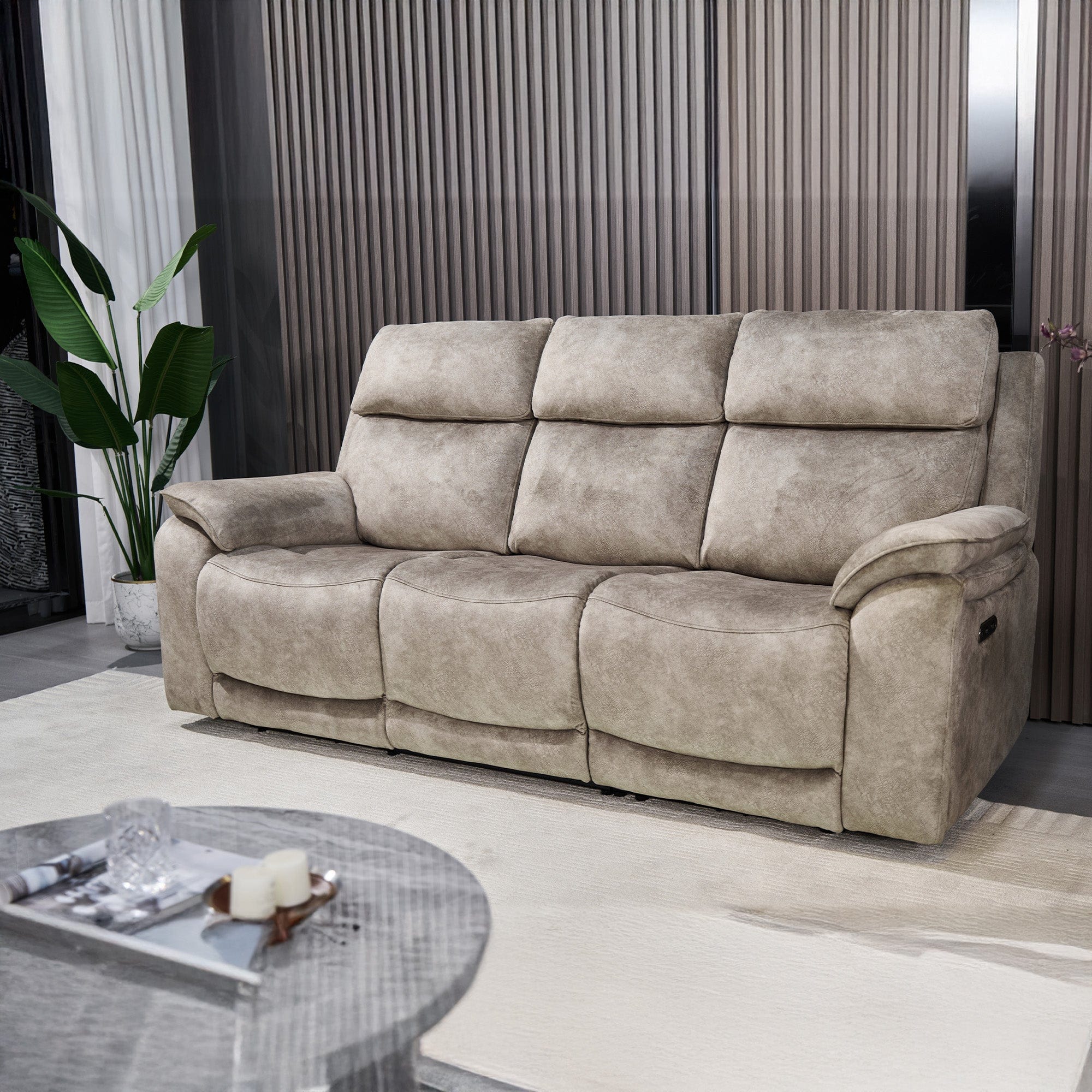 Novella - 3 Seat Sofa With Power Recliner In Fabric Grade F6