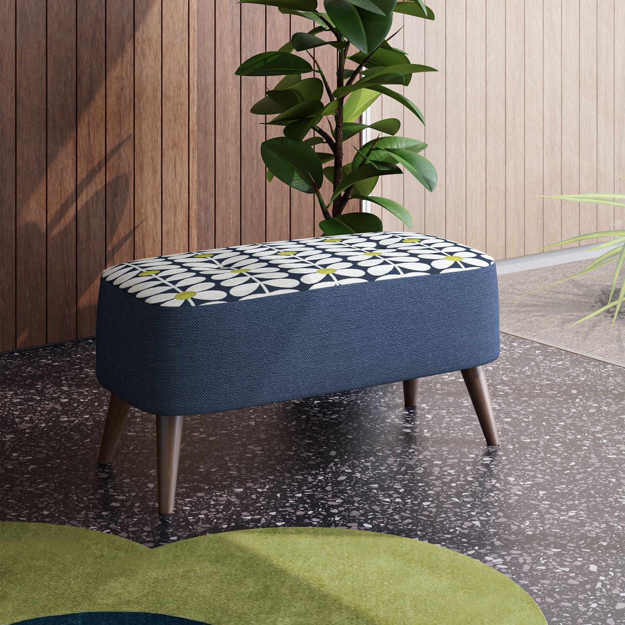 Orla Kiely Donegal - Small Bench Footstool, Fabric