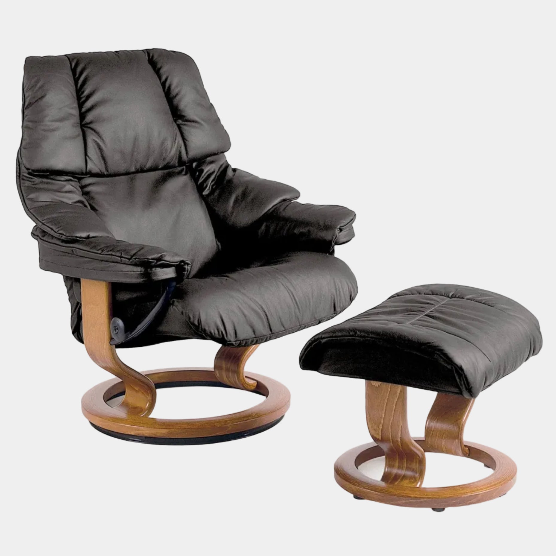 Stressless Reno - Chair & Stool With Classic Base, Leather