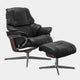 Stressless Reno - Chair & Stool With Cross Base, Leather