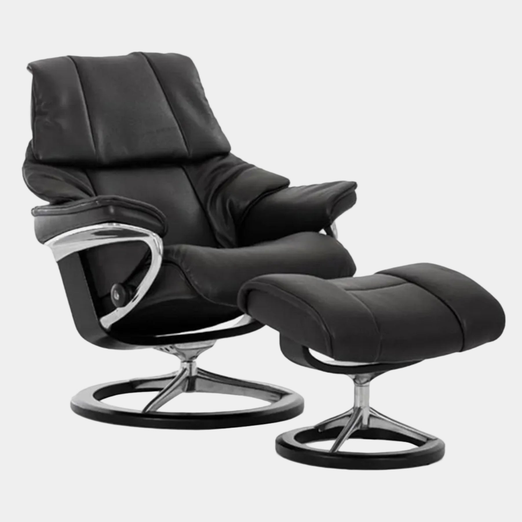 Stressless Reno - Chair & Stool With Signature Base, Leather